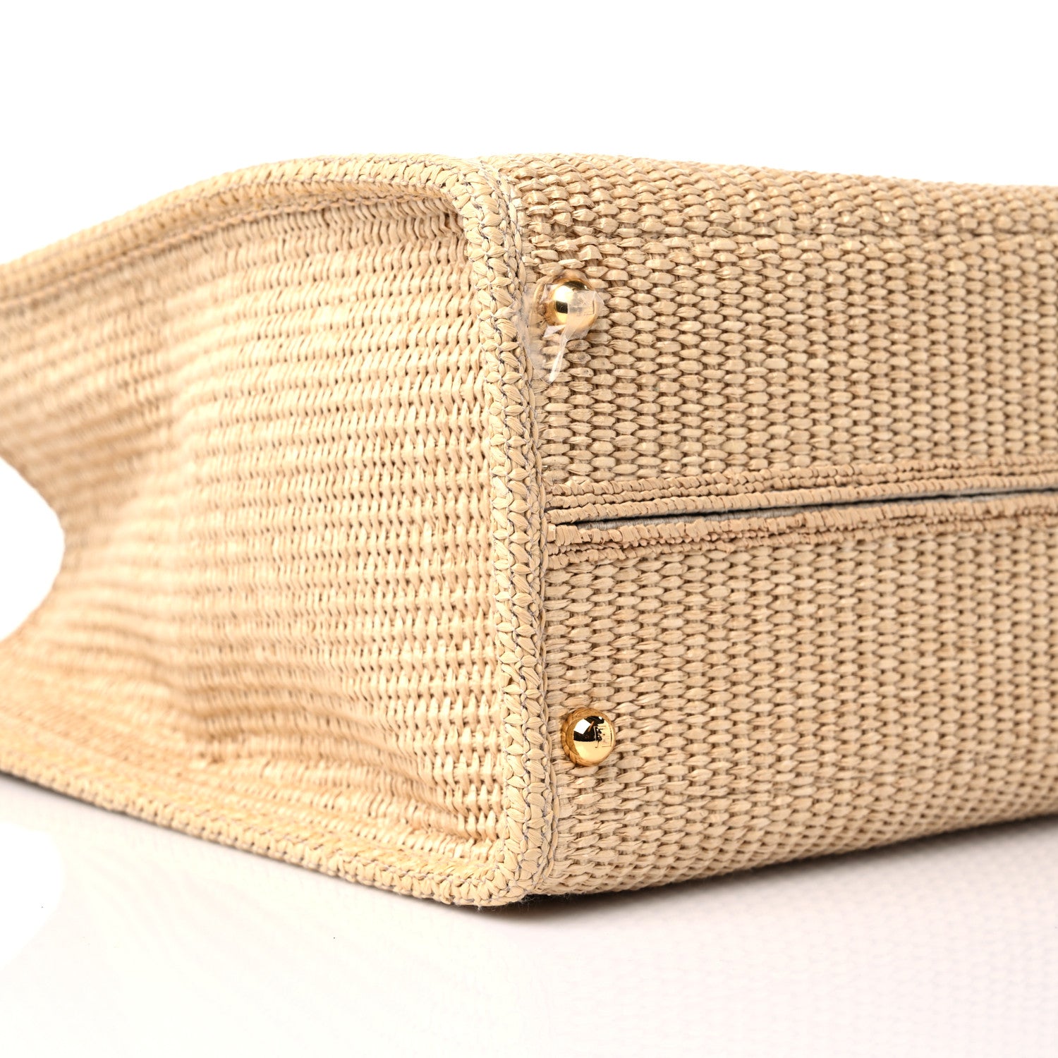 Fendi Straw Vitello King Plexiglass Woven Medium Fendi Sunshine Shopper Tote Natural Black 9 of 10
