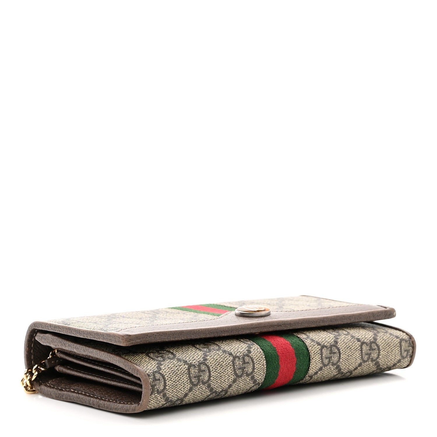Gucci GG Supreme Monogram Web Ophidia Wallet On Chain Brown 4 of 9