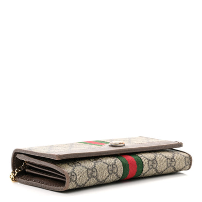 Gucci GG Supreme Monogram Web Ophidia Wallet On Chain Brown 4 of 9