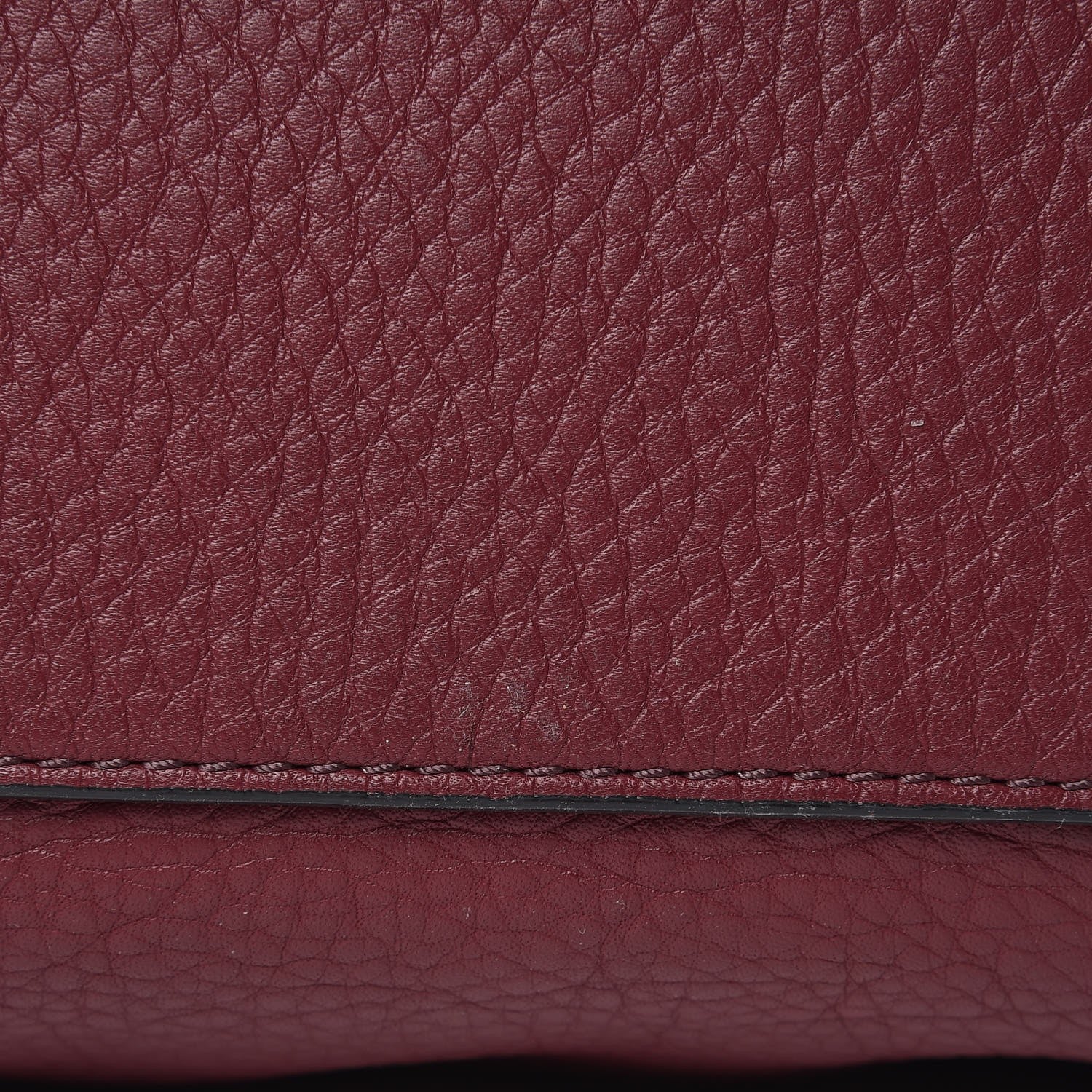 Burberry Grainy Calfskin House Check Medium Maidstone Burgundy Red 8 of 11