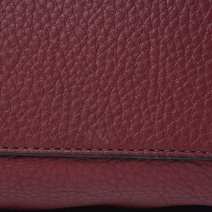 Burberry Grainy Calfskin House Check Medium Maidstone Burgundy Red 8 of 11