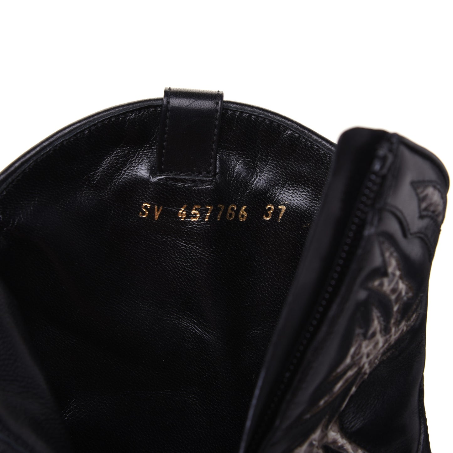 Calfskin Rock 40 Cowboy Ankle Boots 37 Black