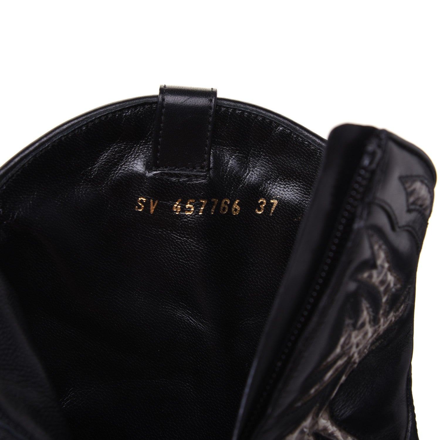 Saint Laurent Calfskin Rock 40 Cowboy Ankle Boots 37 Black 6 of 12