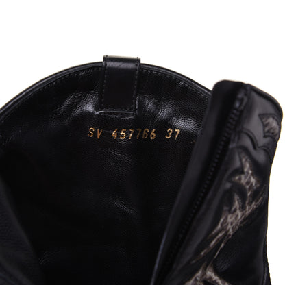Saint Laurent Calfskin Rock 40 Cowboy Ankle Boots 37 Black 6 of 12