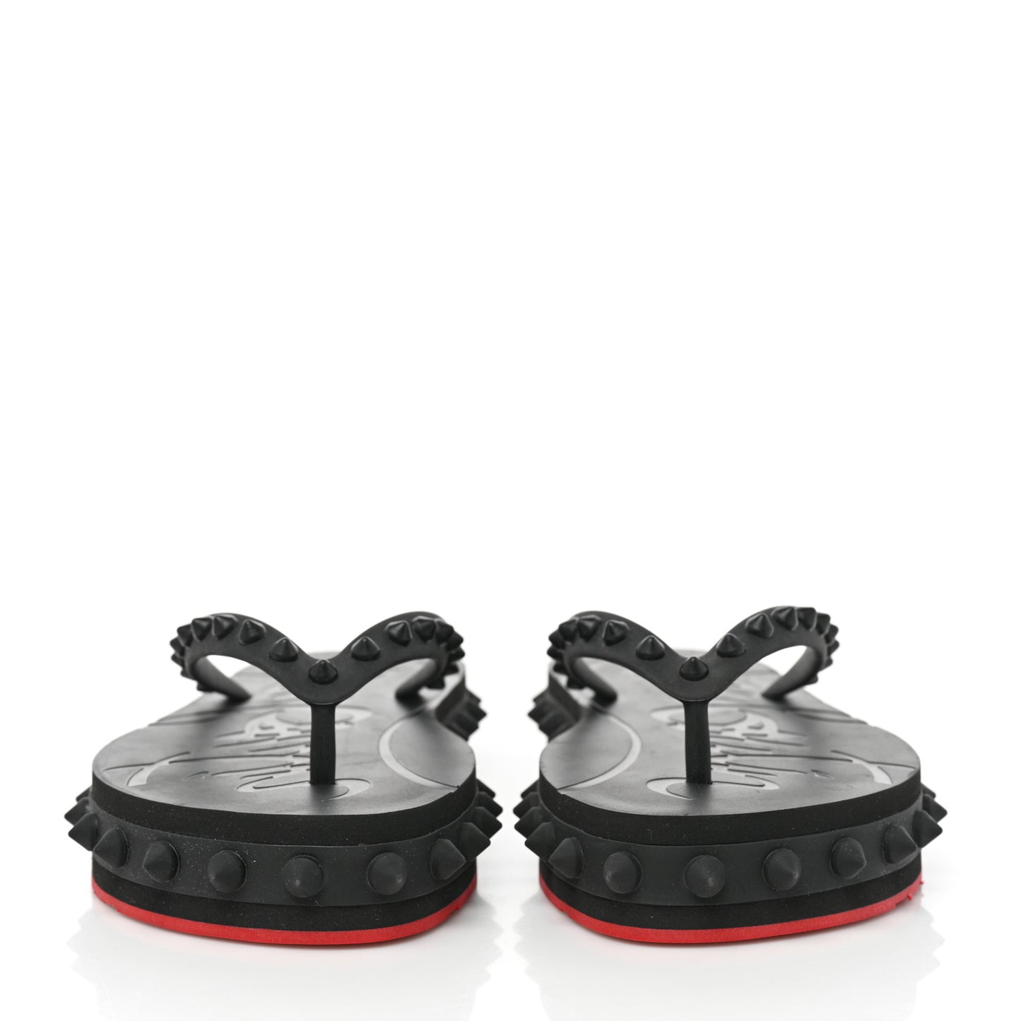 Rubber Spike Loubi Flip Flip Platform Sandals 36 Black