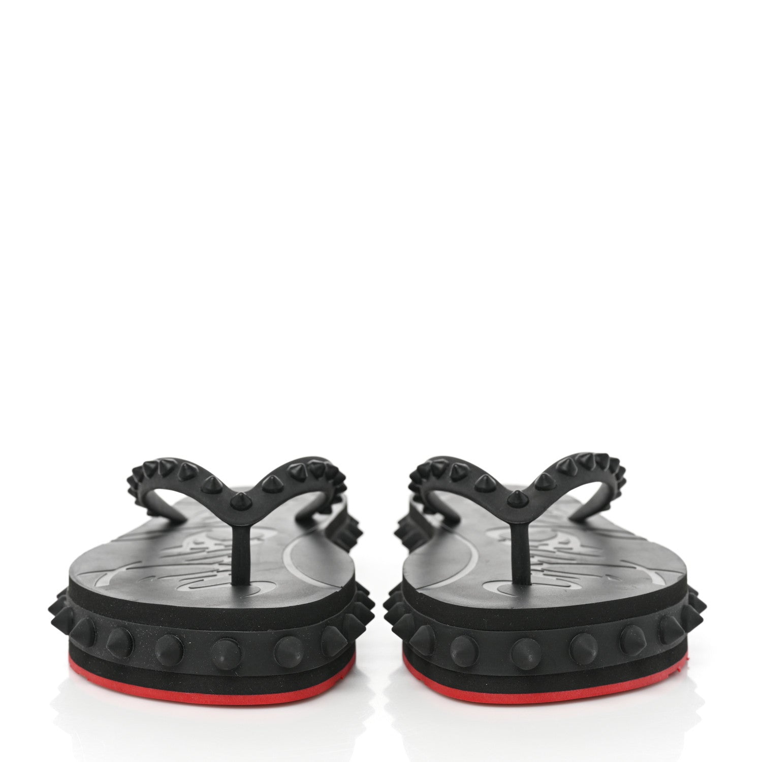 Christian Louboutin Rubber Spike Loubi Flip Flip Platform Sandals 36 Black 2 of 7