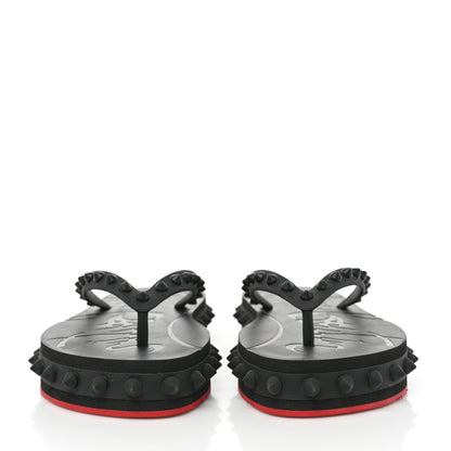 Christian Louboutin Rubber Spike Loubi Flip Flip Platform Sandals 36 Black 2 of 7