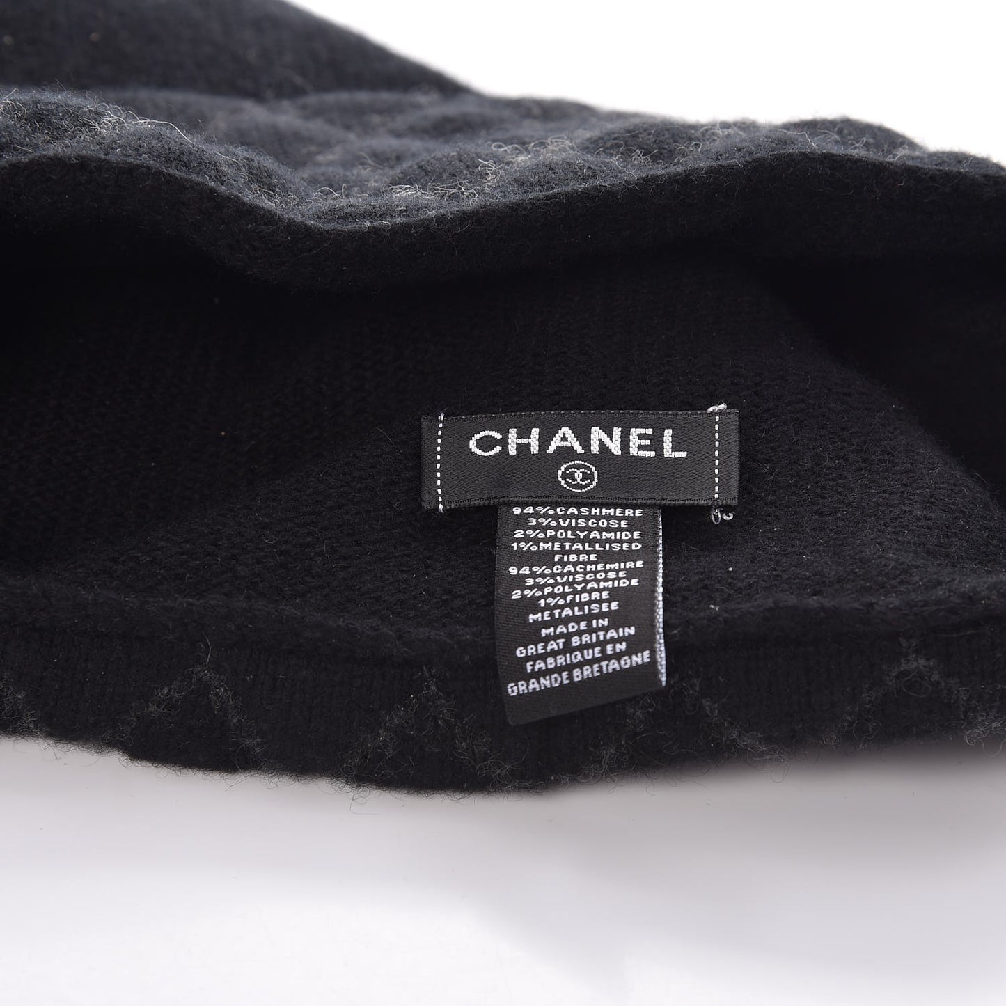 Cashmere Blend CC Beanie Hat Black