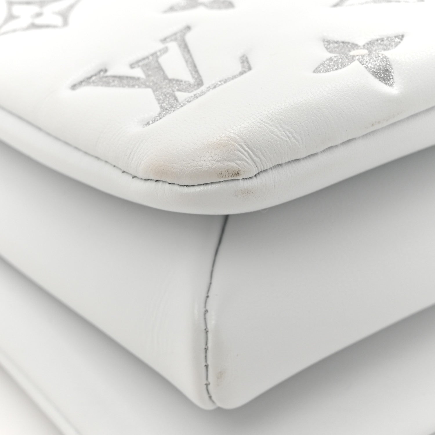 Louis Vuitton Lambskin Embossed Monogram Coussin BB  White Silver 11 of 11