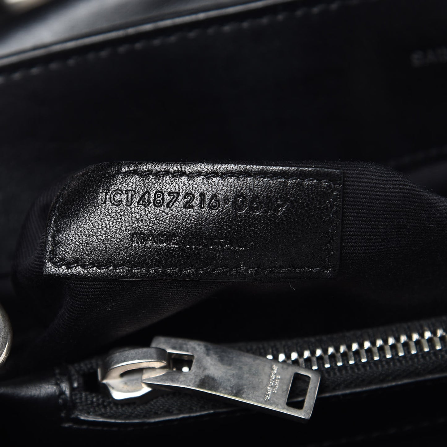Calfskin Y Quilted Monogram Medium Loulou Chain Satchel Black