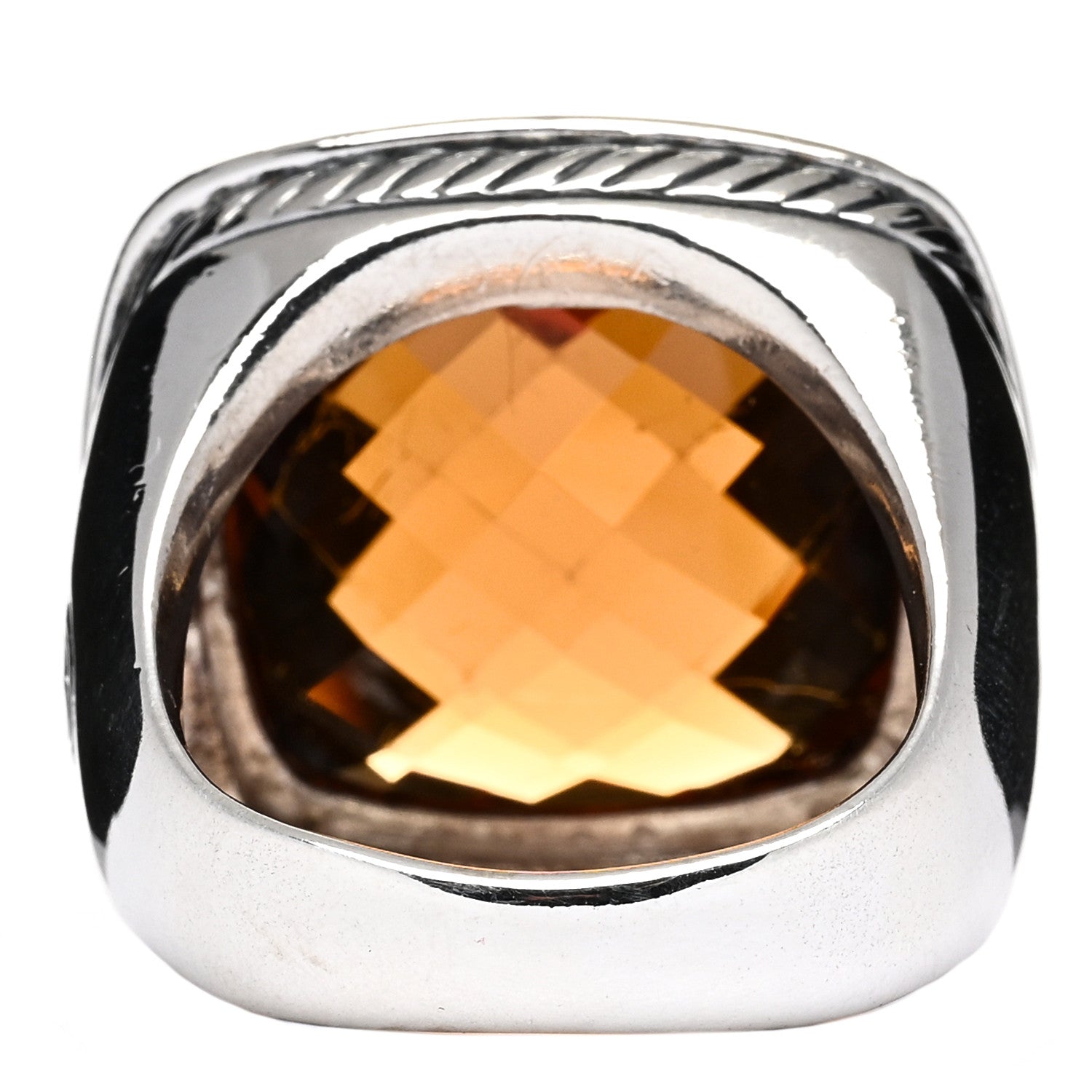 David Yurman Sterling Silver Diamond Citrine 20mm Albion Ring 58 8.25 4 of 5