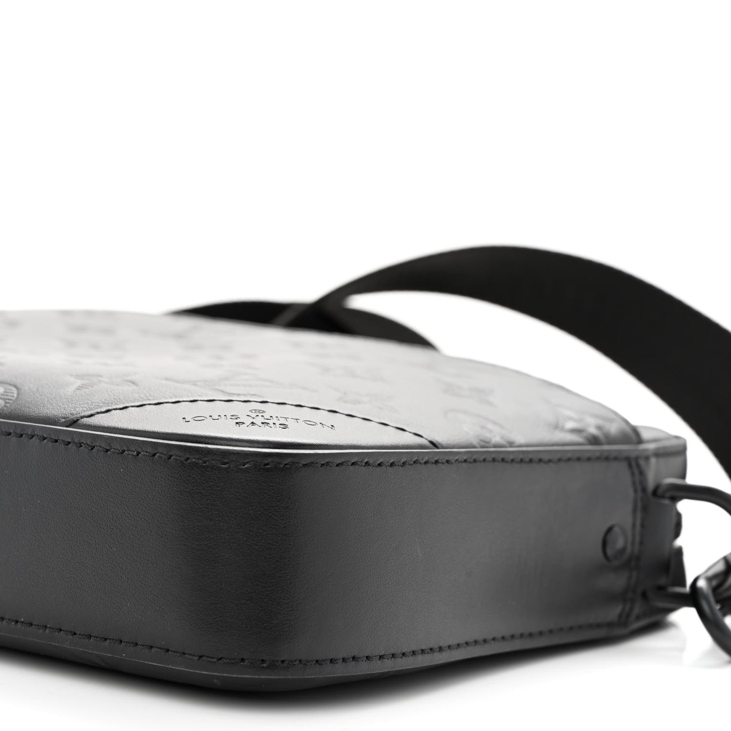 Calfskin Monogram Shadow Duo Messenger Black