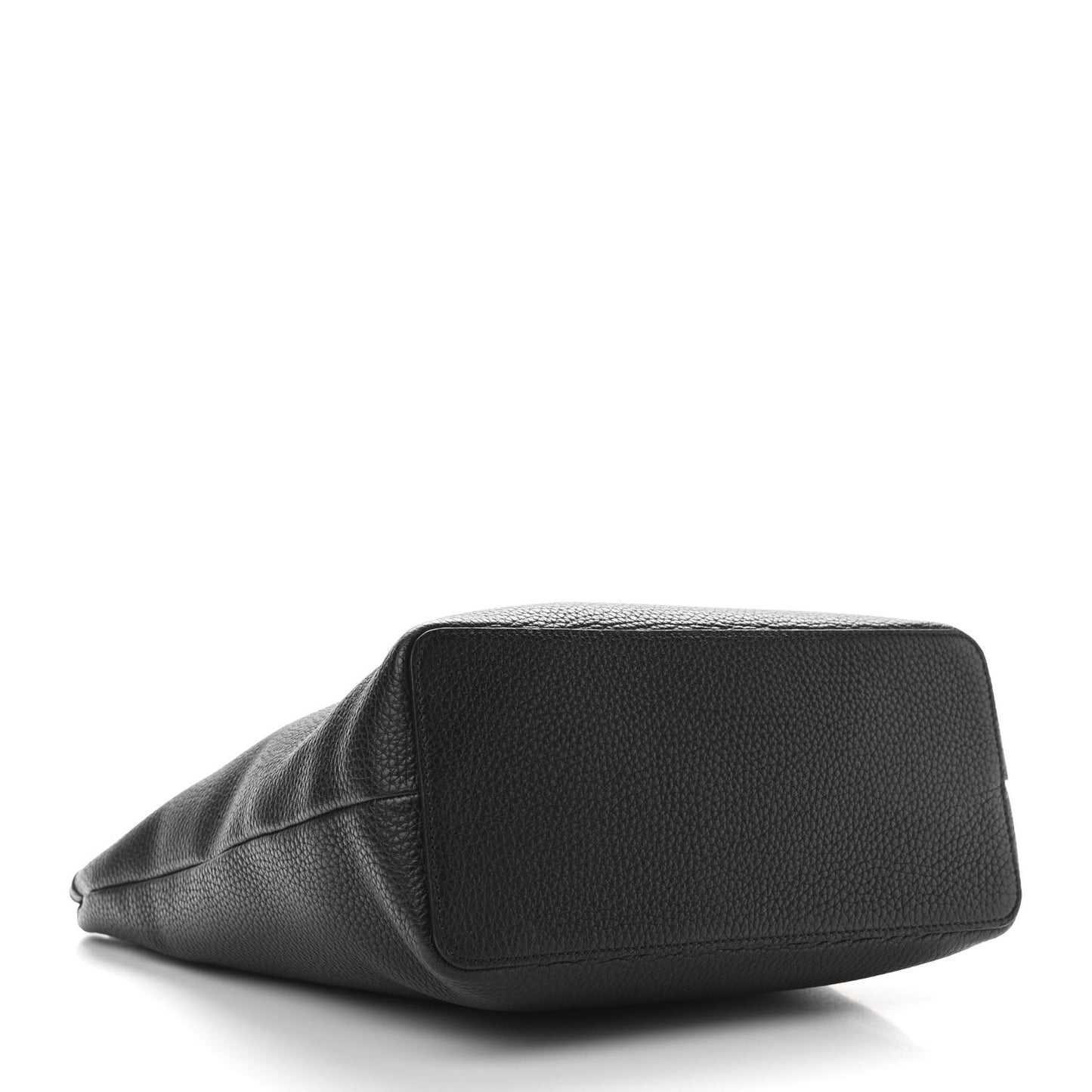 Pebbled Calfskin Zip Shoulder Bag Black