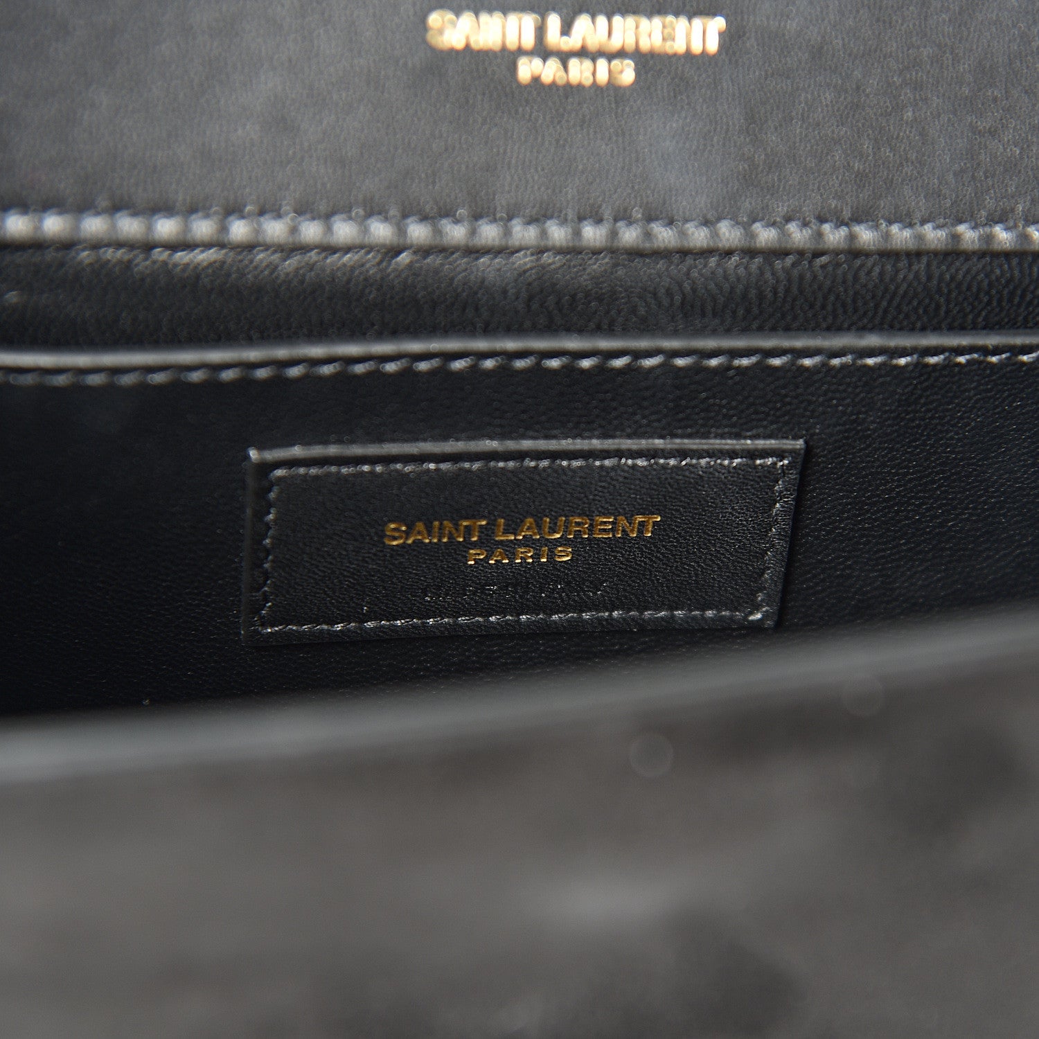 Saint Laurent Suede Embroidered Patches Small Monogram Kate Satchel Black 6 of 9