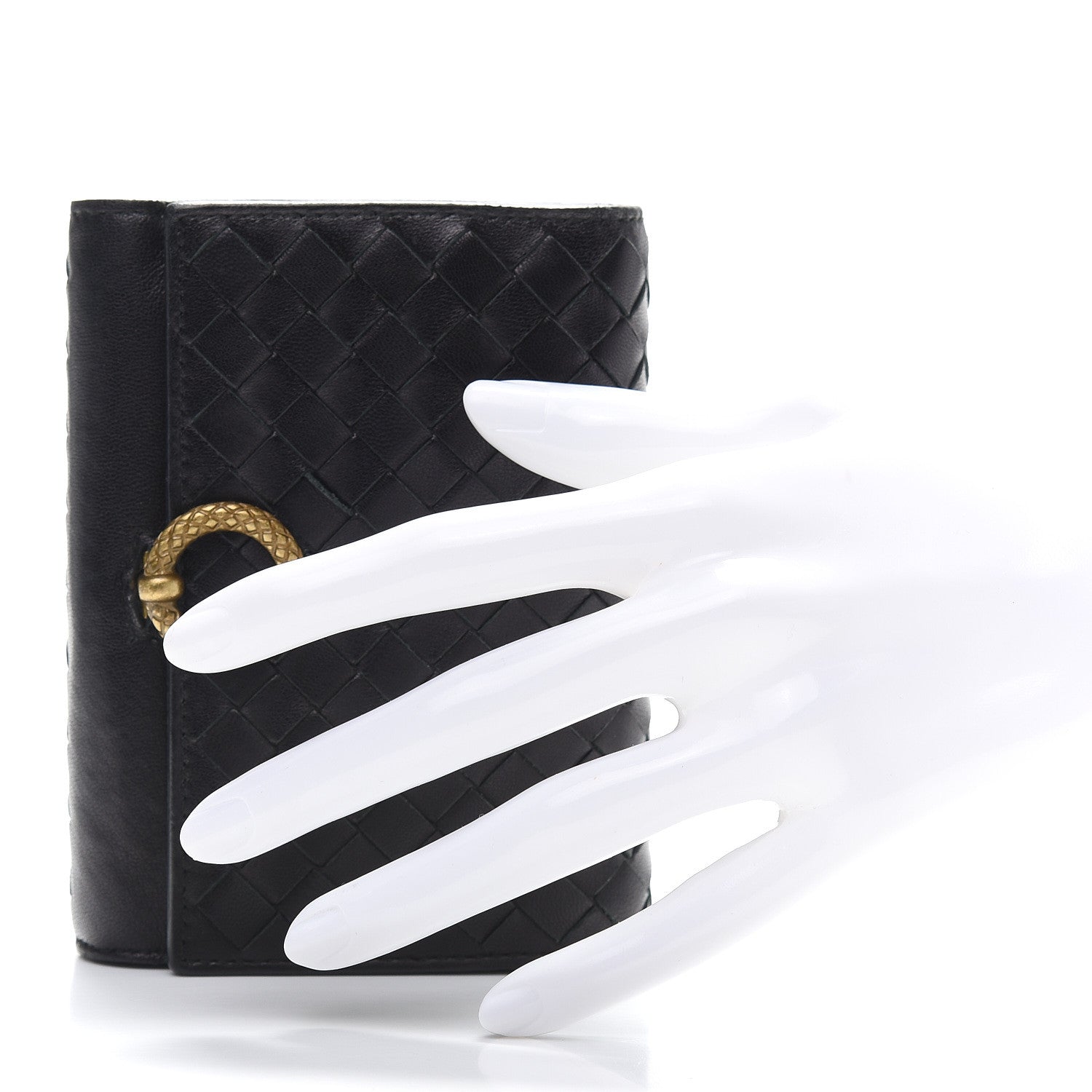 Bottega Veneta Nappa Intrecciato Tri-Fold Wallet Black 2 of 7