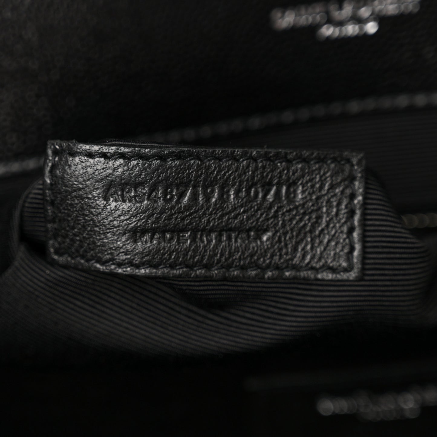 Grain De Poudre Matelasse Chevron Large Monogram Satchel Black