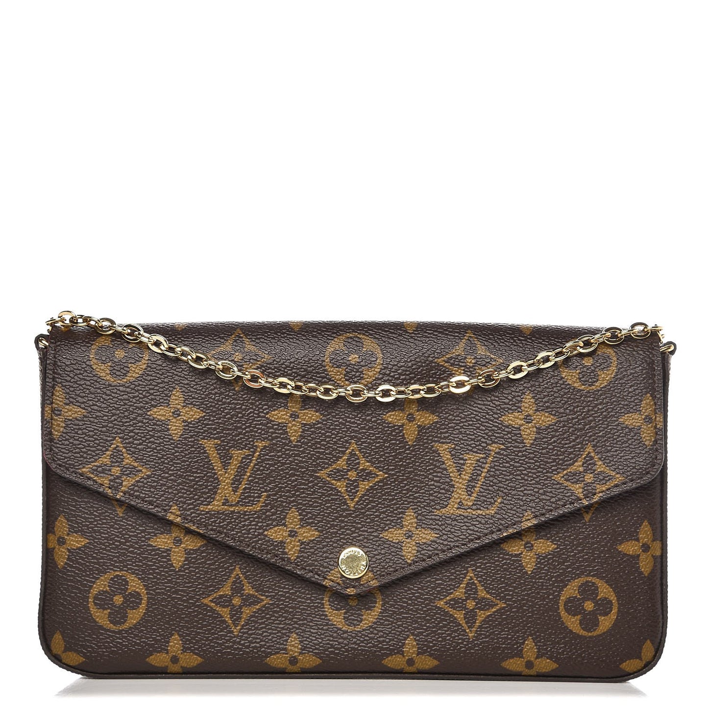 Monogram Pochette Felicie Chain Wallet Fuchsia