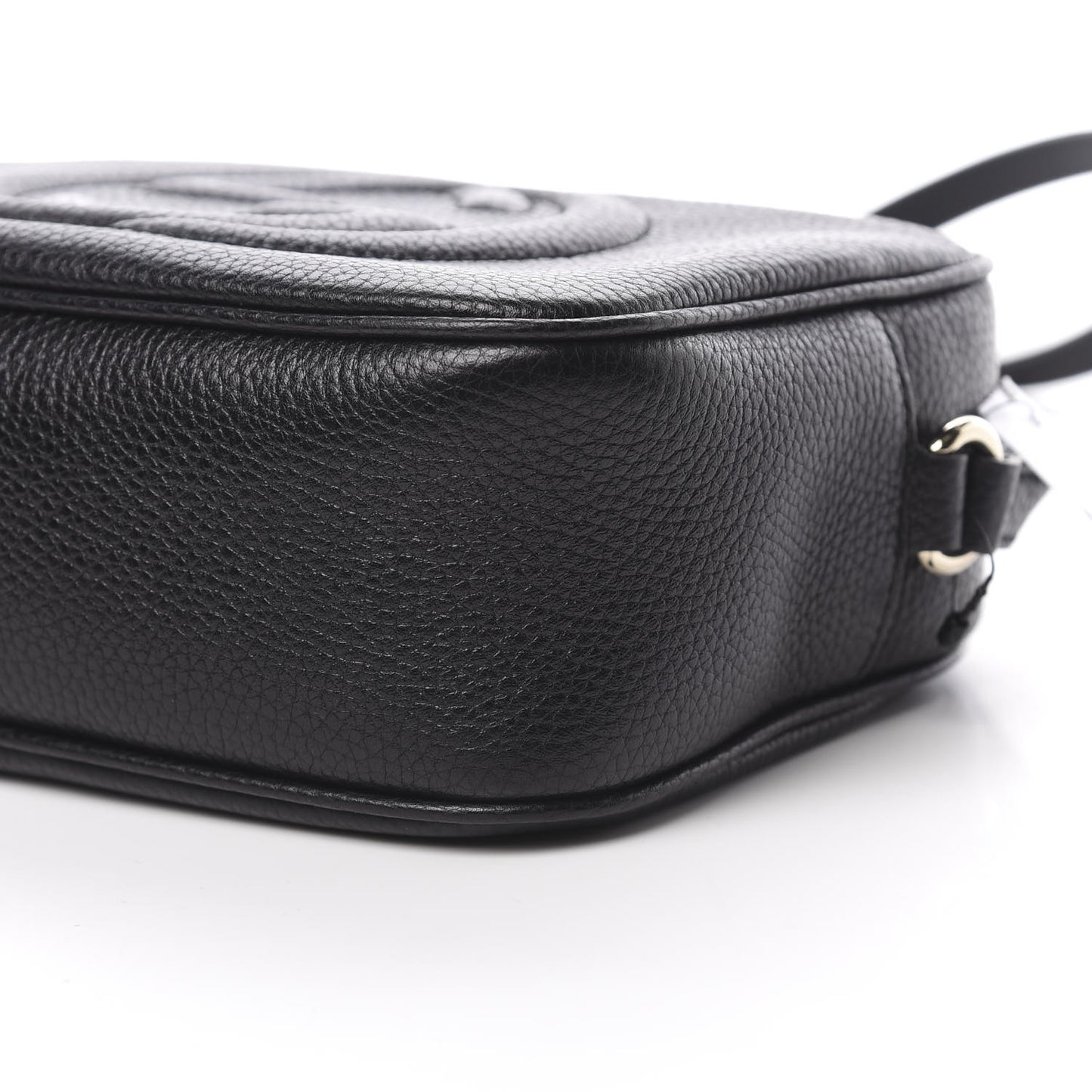Pebbled Calfskin Small Soho Disco Bag Black