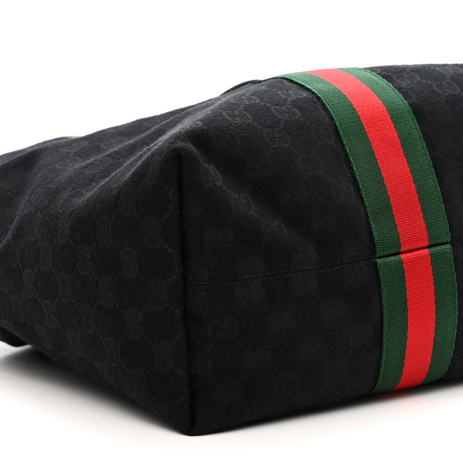 Gucci Denim GG Monogram Web Small Giglio Tote Black 8 of 9