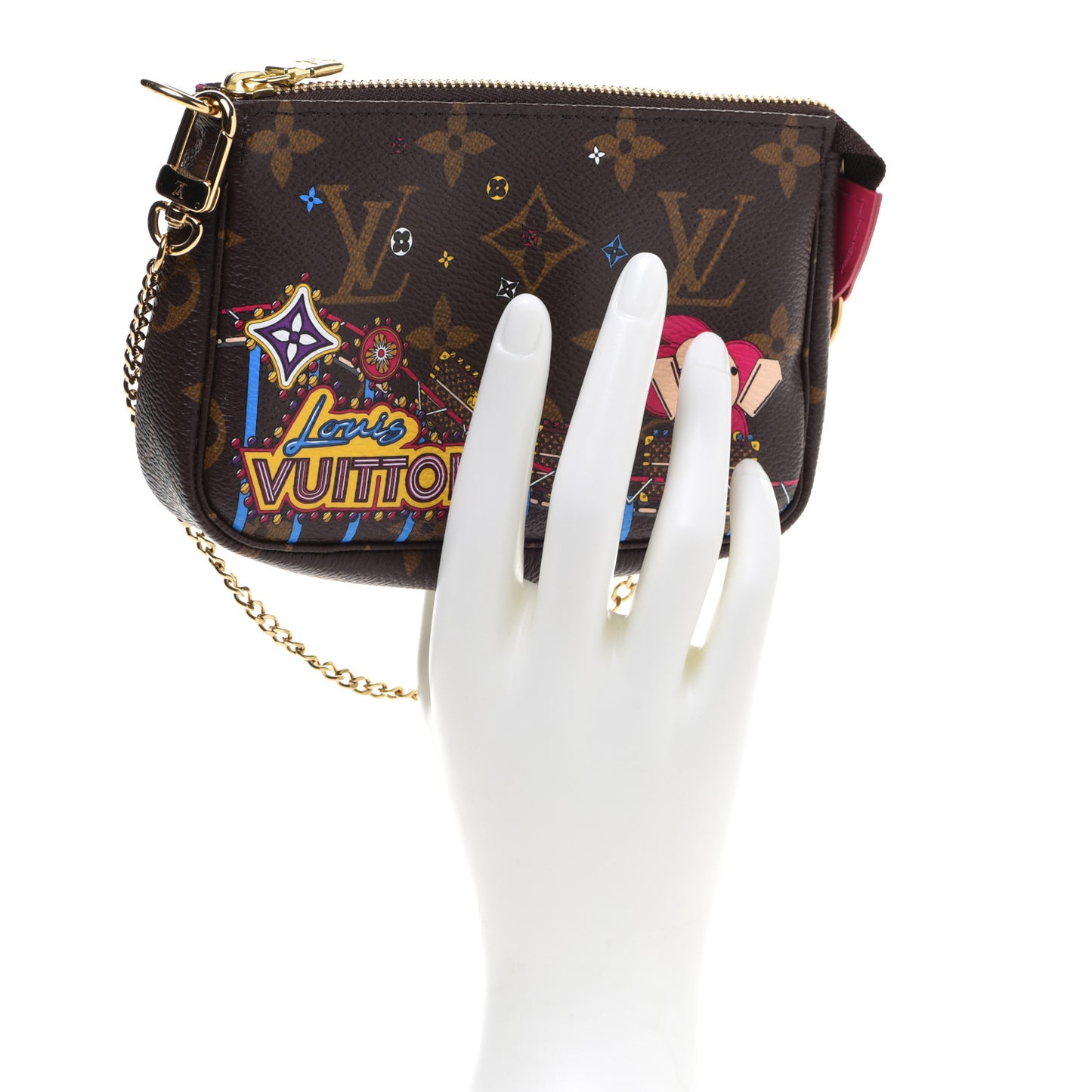 Monogram 2020 Christmas Animation Roller Coaster Mini Pochette Accessories Pivoine
