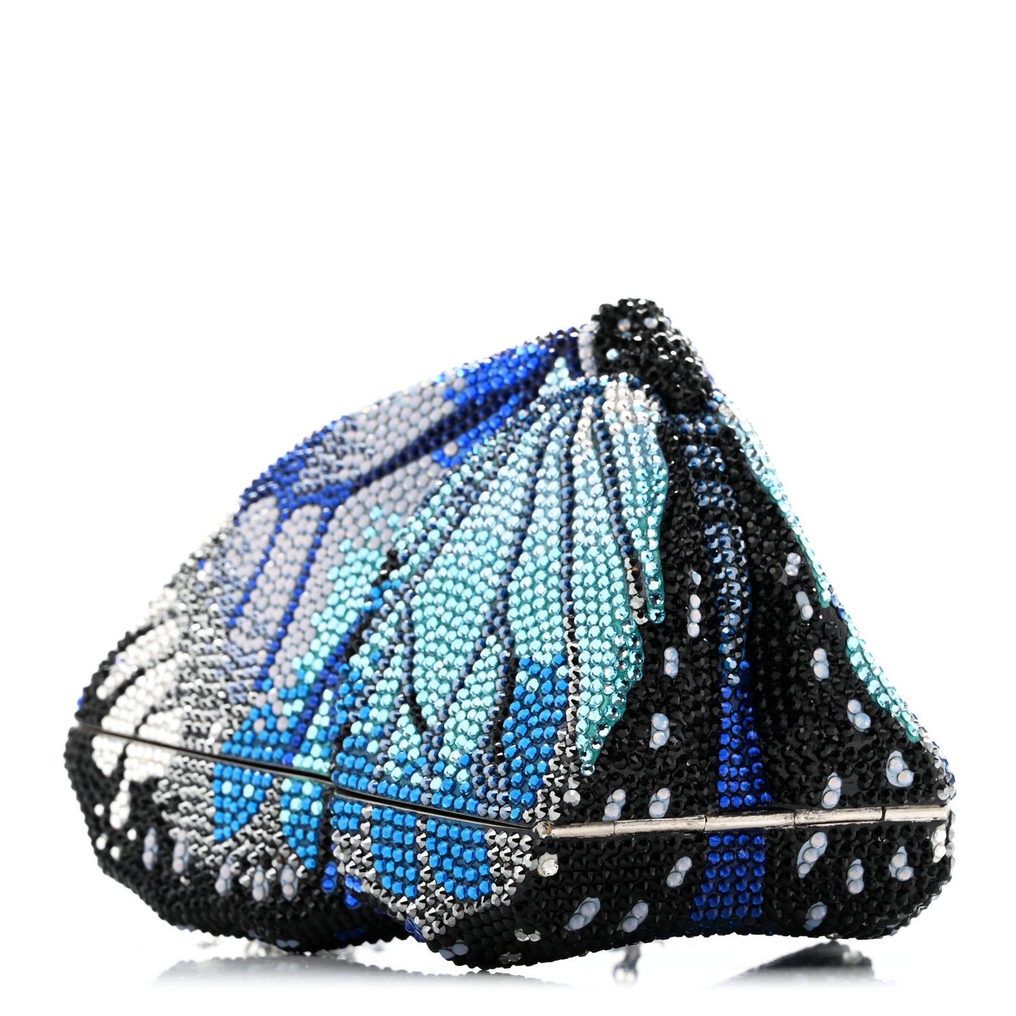 Crystal Butterfly Mariposa Minaudiere Clutch Blue
