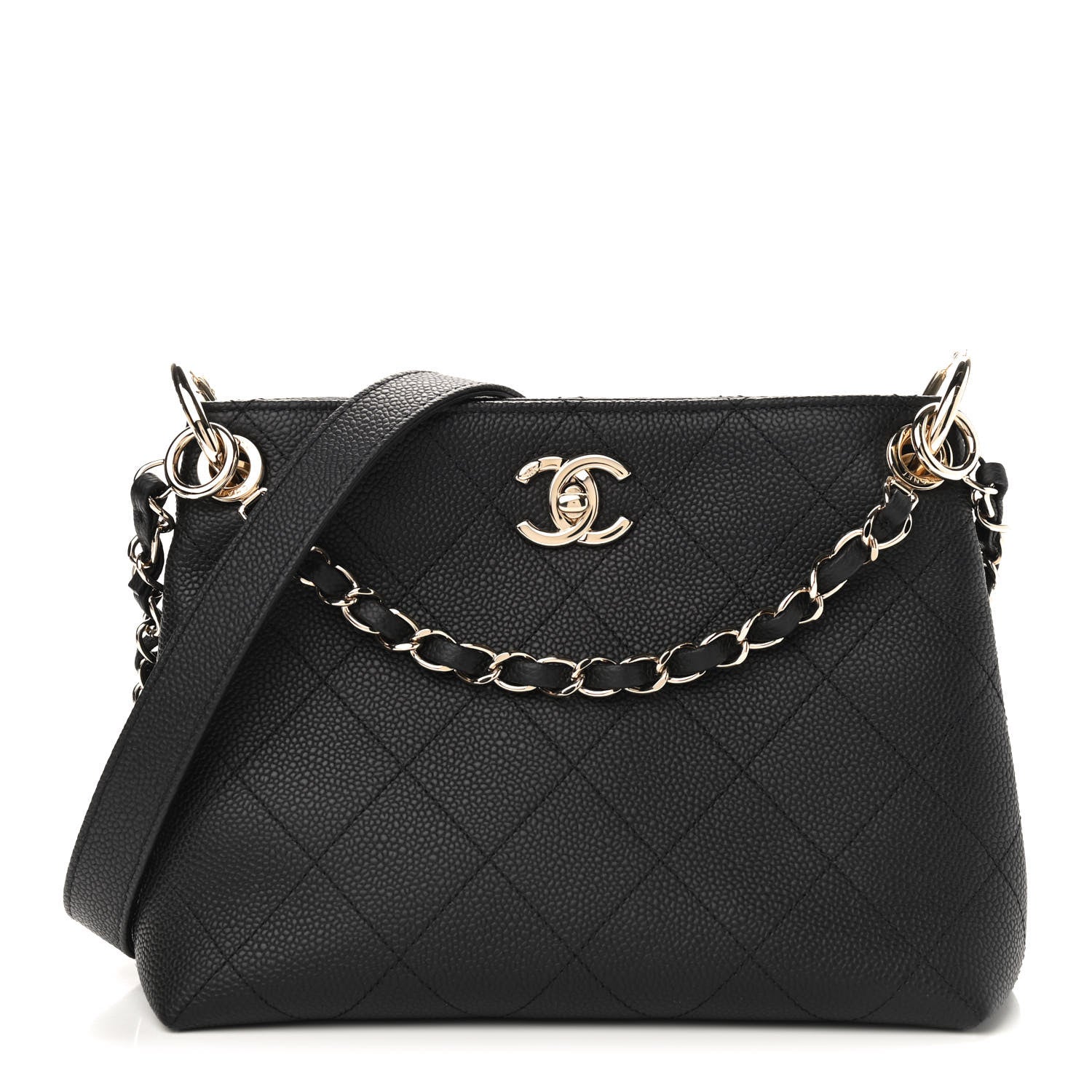 Chanel Caviar Quilted Small City Walk Hobo Black 1 of 8