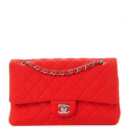 Chanel Jersey Quilted Medium Double Flap Red 1 of 9