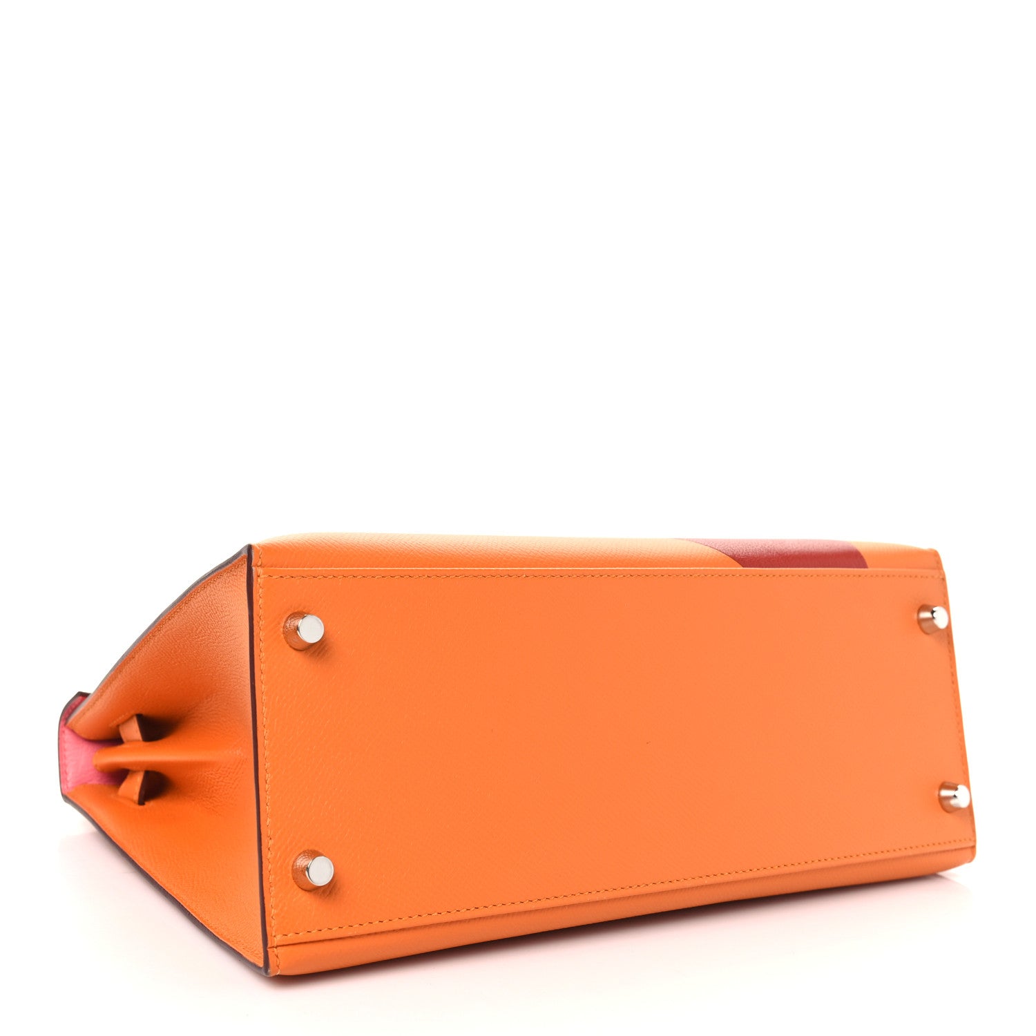 Hermes Epsom Chevre Mysore Kellygraphie Lettre R Kelly Sellier 28 Abricot Brique Feu 4 of 11