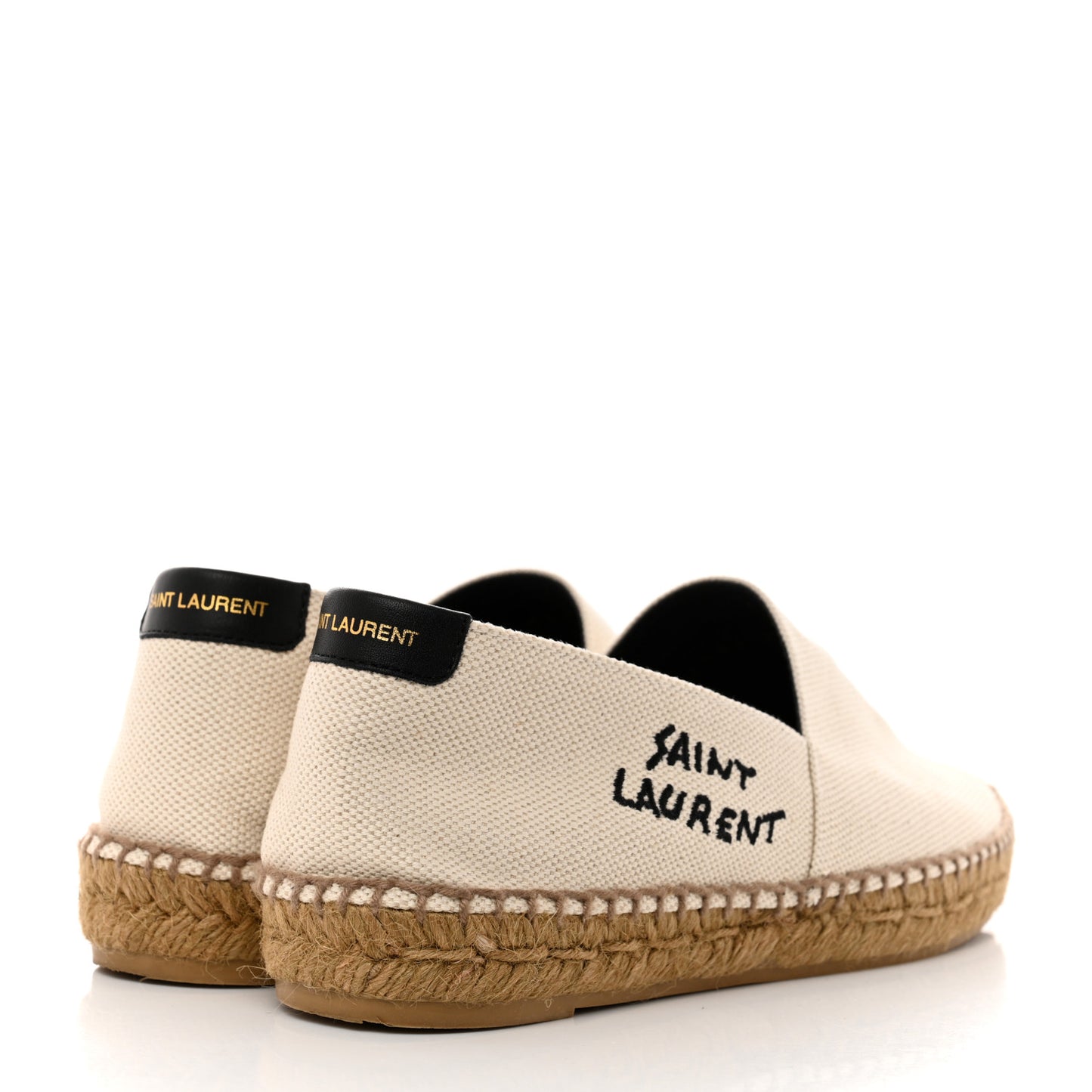 Canvas Nappa Elba Light Logo Embroidered Espadrilles 36 Panna