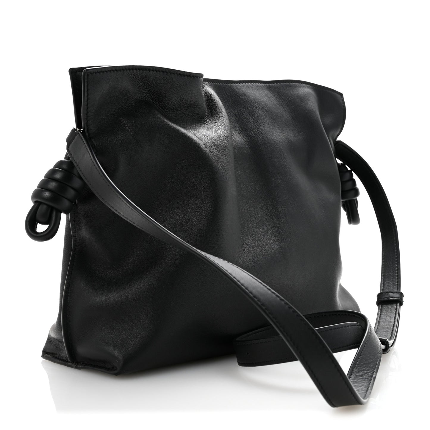 Nappa Medium Flamenco Knot Bag Black