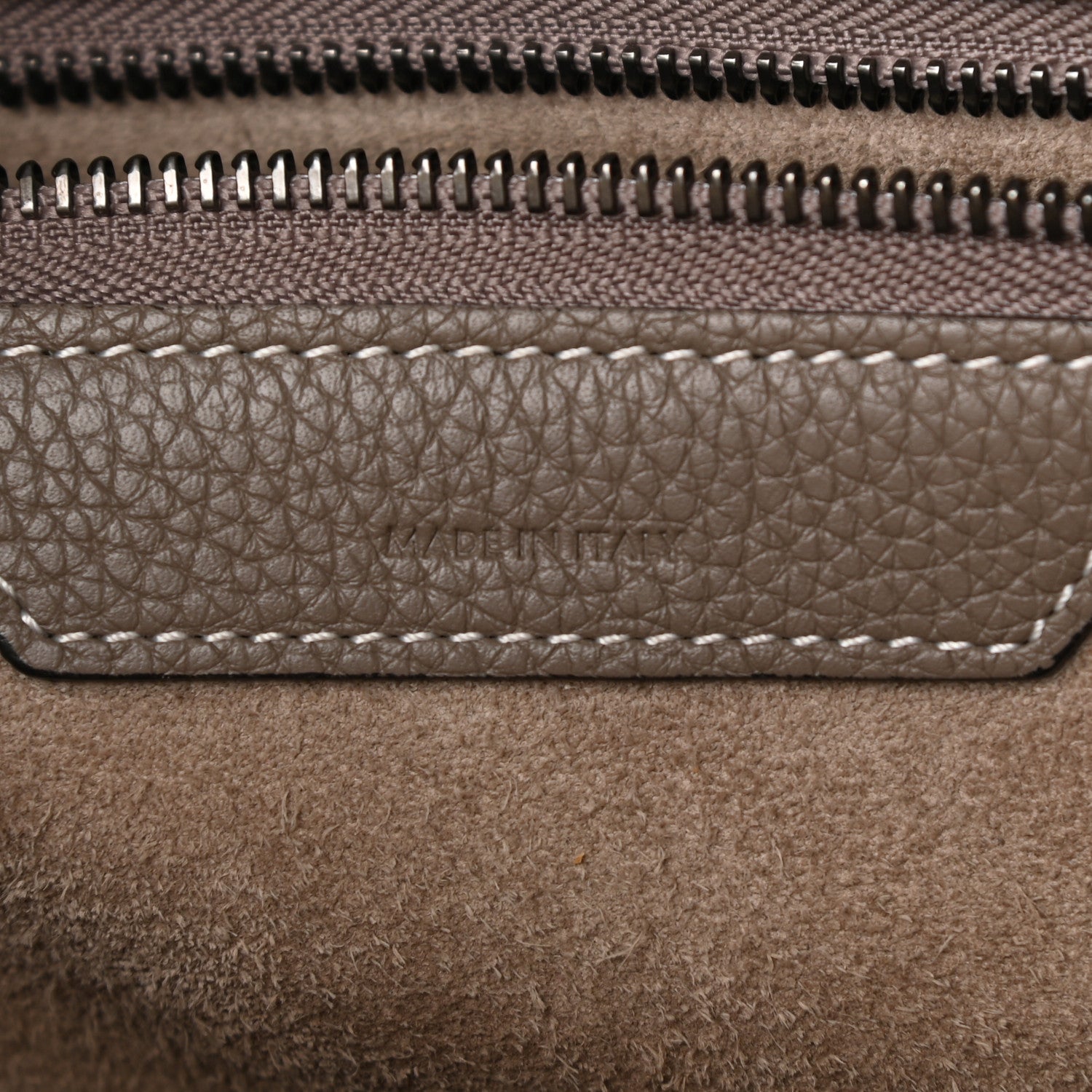 Celine Drummed Calfskin Mini Luggage Souris 6 of 12