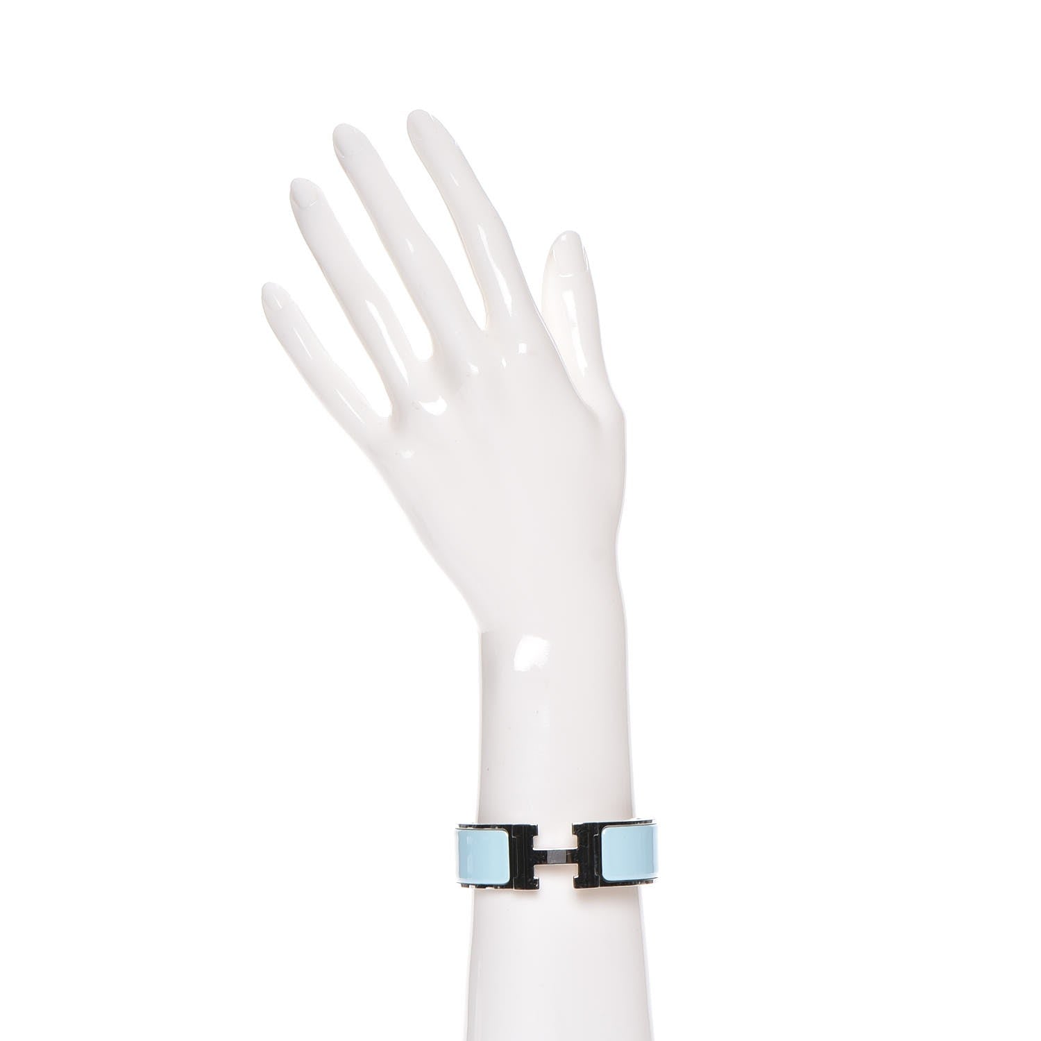 Hermes Enamel Clic Clac H Wide Bracelet PM Bleu 2 of 5