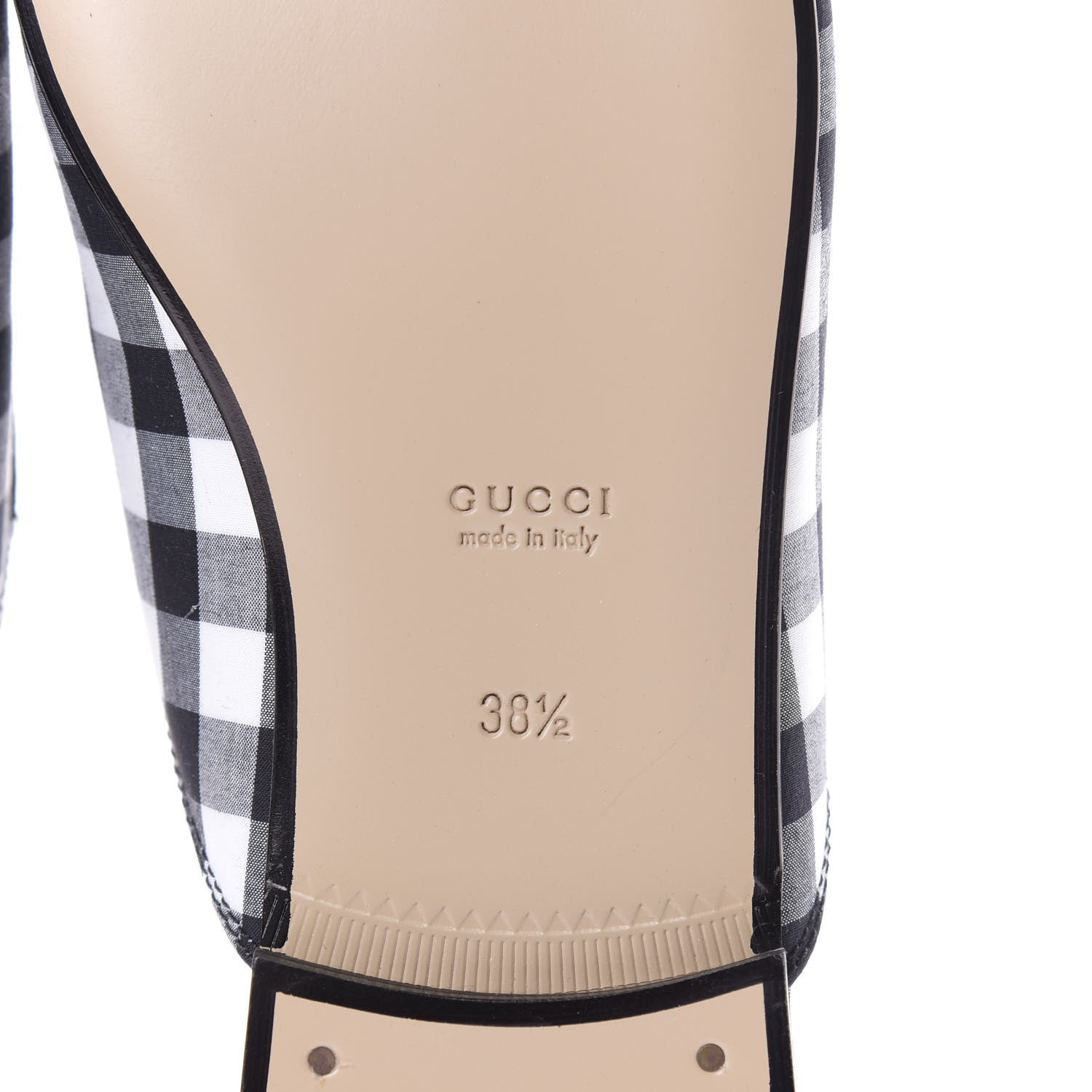 Gucci Cotton Gingham Womens Princetown Slippers 38.5 White Black 7 of 10