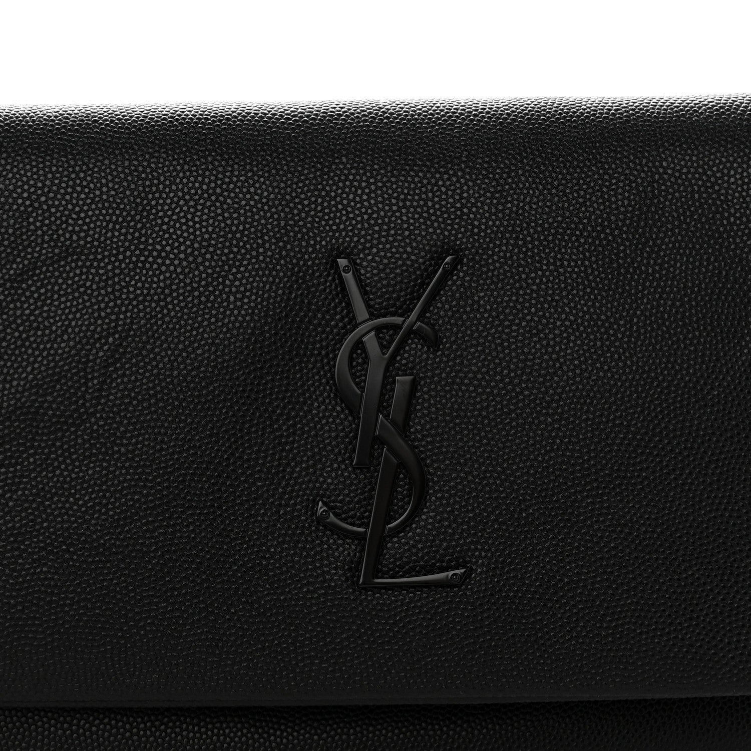 Saint Laurent Grain De Poudre West Hollywood Monogram Fold Over Clutch Black 8 of 14