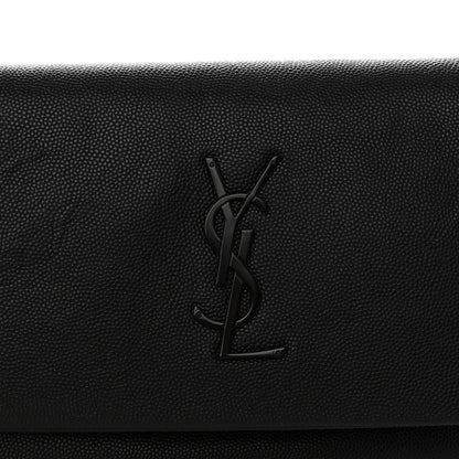 Saint Laurent Grain De Poudre West Hollywood Monogram Fold Over Clutch Black 8 of 14
