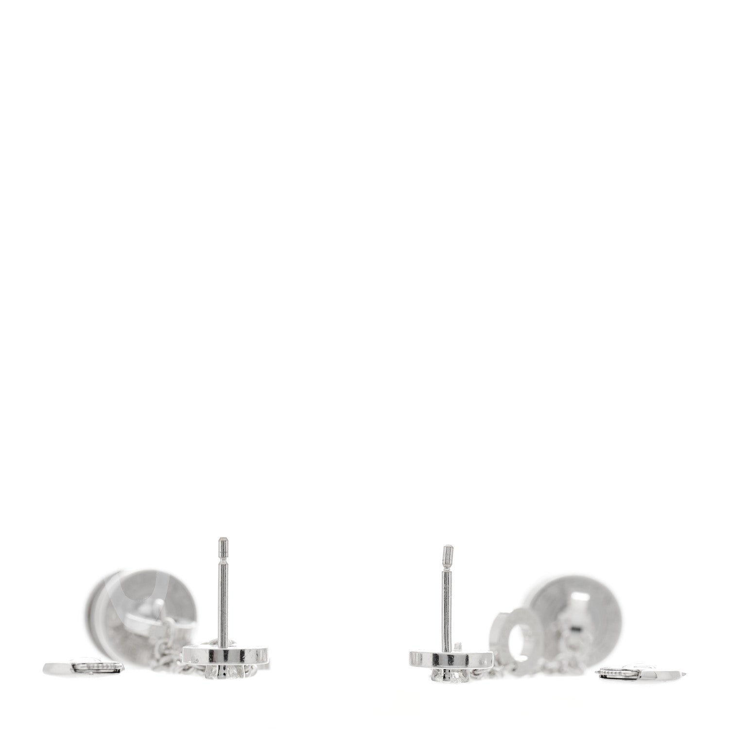 Bulgari 18K White Gold Diamond B.Zero1 Drop Earrings 3 of 6