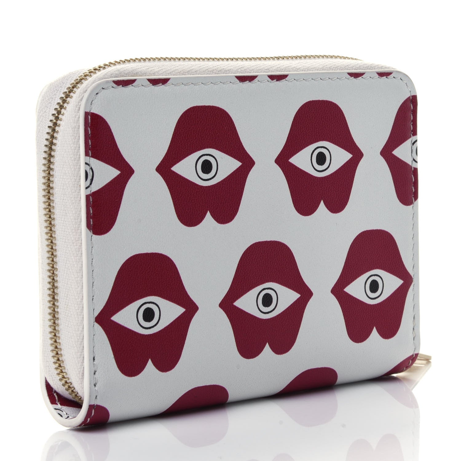Celine X ANNELI SANAYE HENRIKSSON Smooth Calfskin Telepathic Compact Zip Wallet Red White 2 of 4