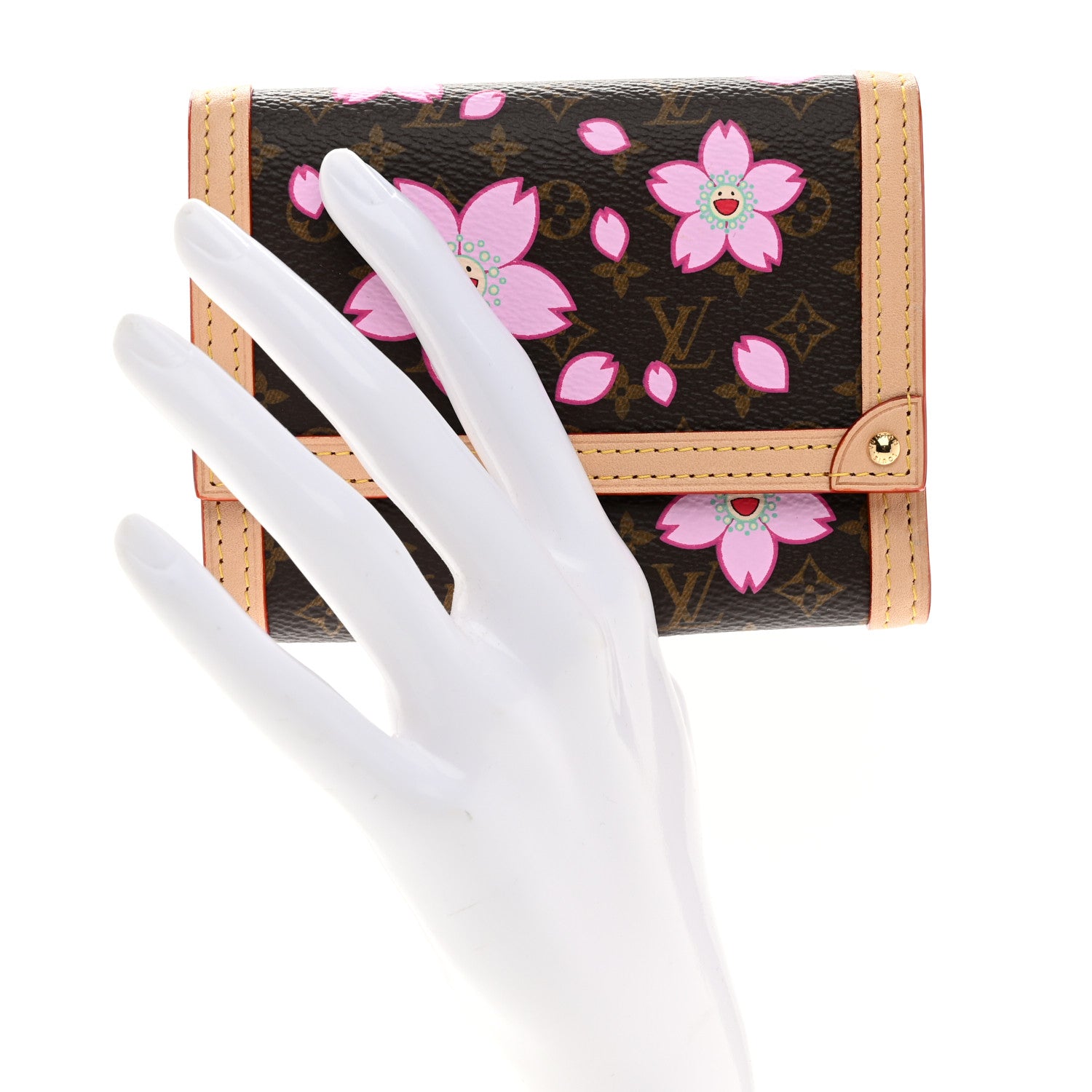 Louis Vuitton LV X TM Monogram Cherry Blossom Victorine Wallet Sakura Brown 2 of 6