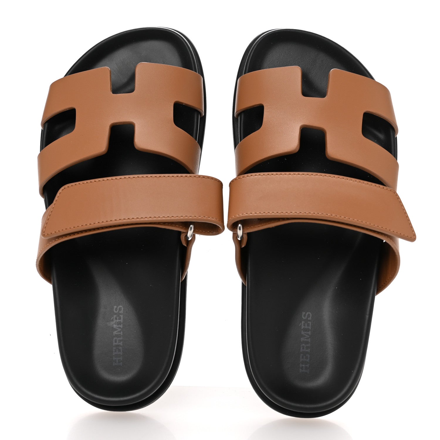 Hermes Calfskin Womens Chypre Sandals 35.5 Naturel 2 of 9