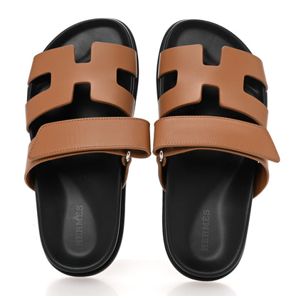 Hermes Calfskin Womens Chypre Sandals 35.5 Naturel 2 of 9