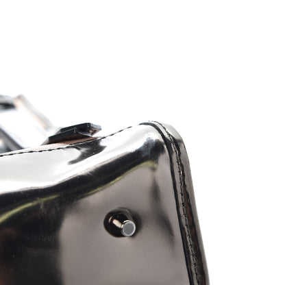 Burberry Patent Supernova Check Ashmore Tote Dark Nickel 8 of 9