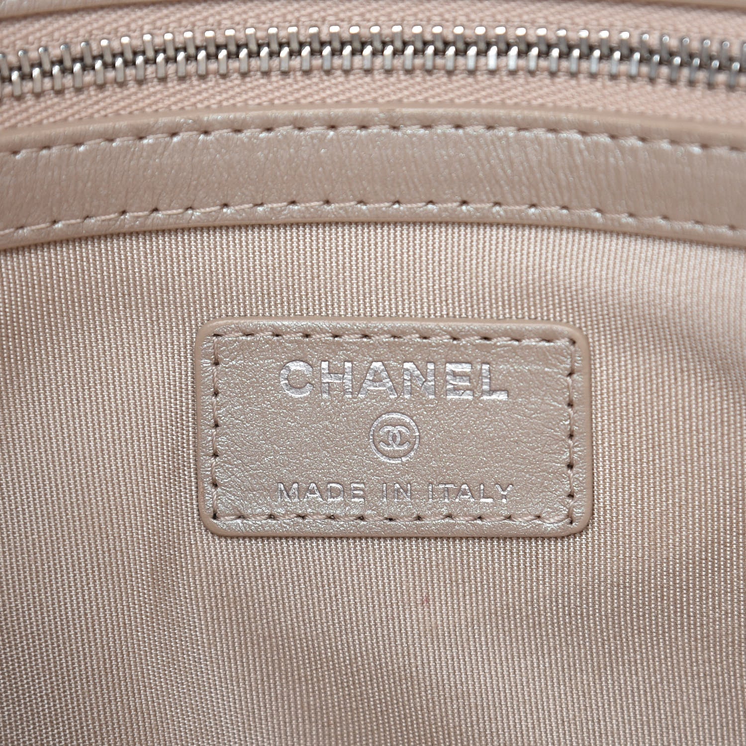 Chanel Iridescent Caviar Chevron Quilted Medium Cosmetic Case Light Gold 5 of 8