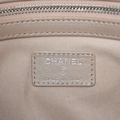 Chanel Iridescent Caviar Chevron Quilted Medium Cosmetic Case Light Gold 5 of 8