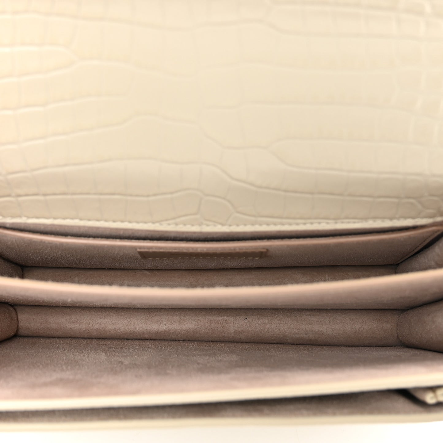 Calfskin Crocodile Embossed Medium Monogram Sunset Blanc Vintage