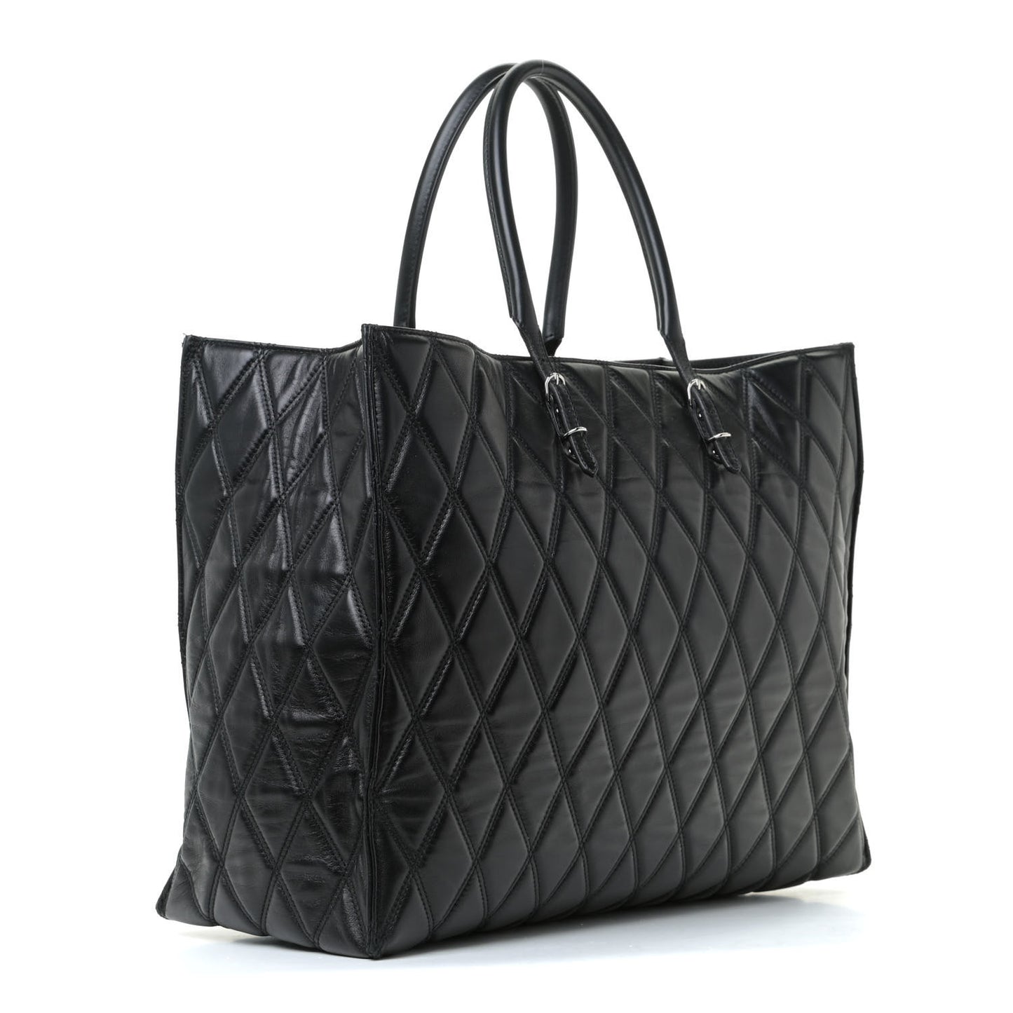 Veau Quilted Papier A4 Tote Black