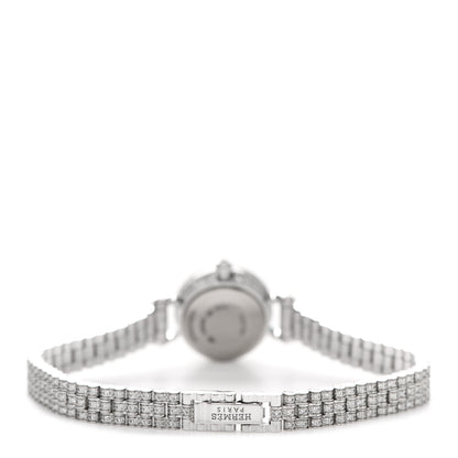 Hermes 18K White Gold Diamond Pave 16mm Faubourg Quartz Watch 3 of 5
