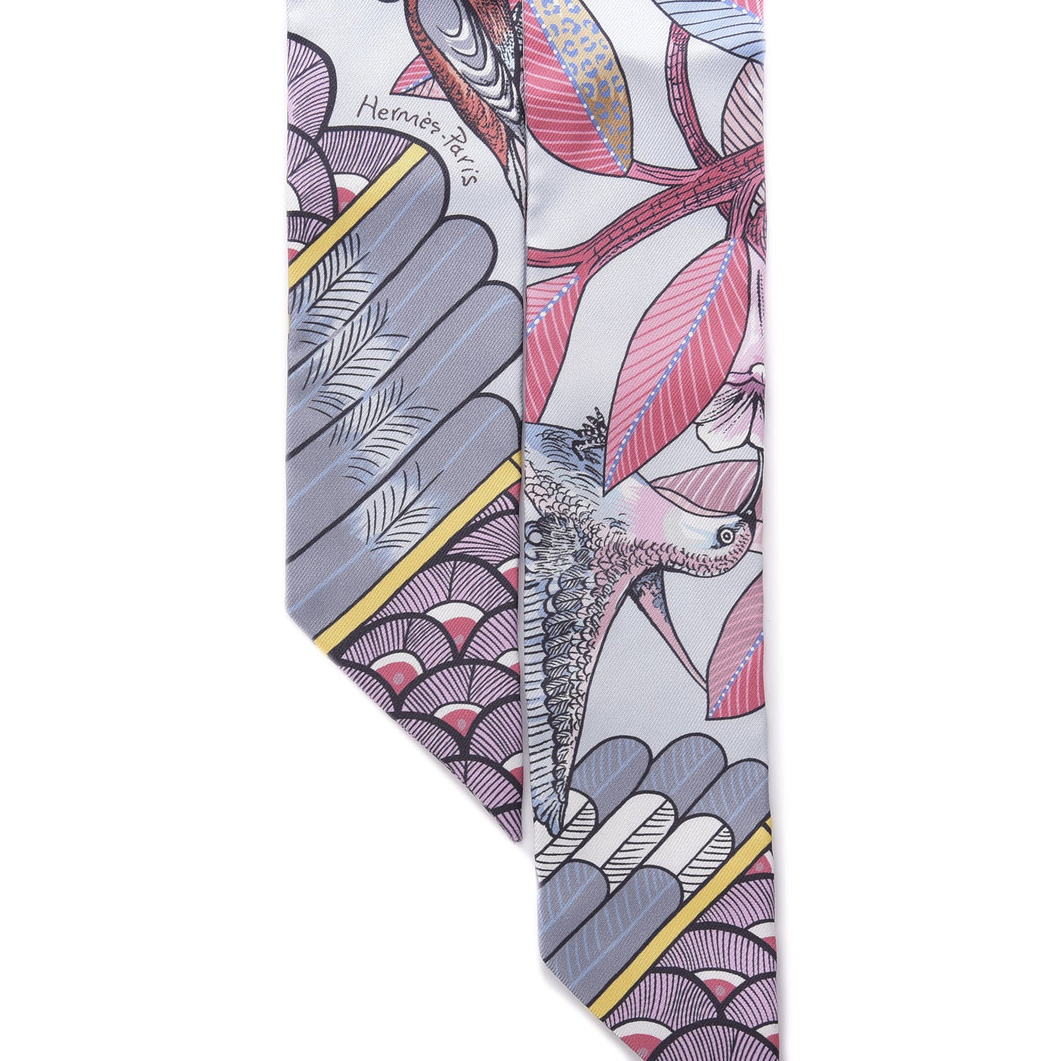 Hermes Silk Tree Of Song Twilly Bleu Pale Rose Blue Jean 3 of 5
