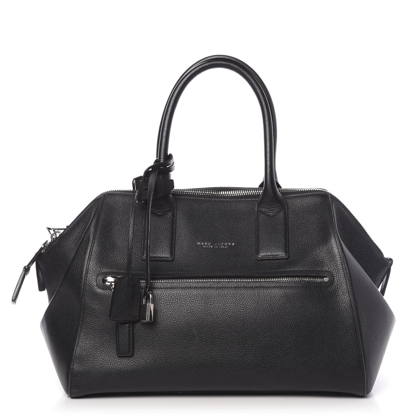 Textured Calfskin Medium Incognito Satchel Black