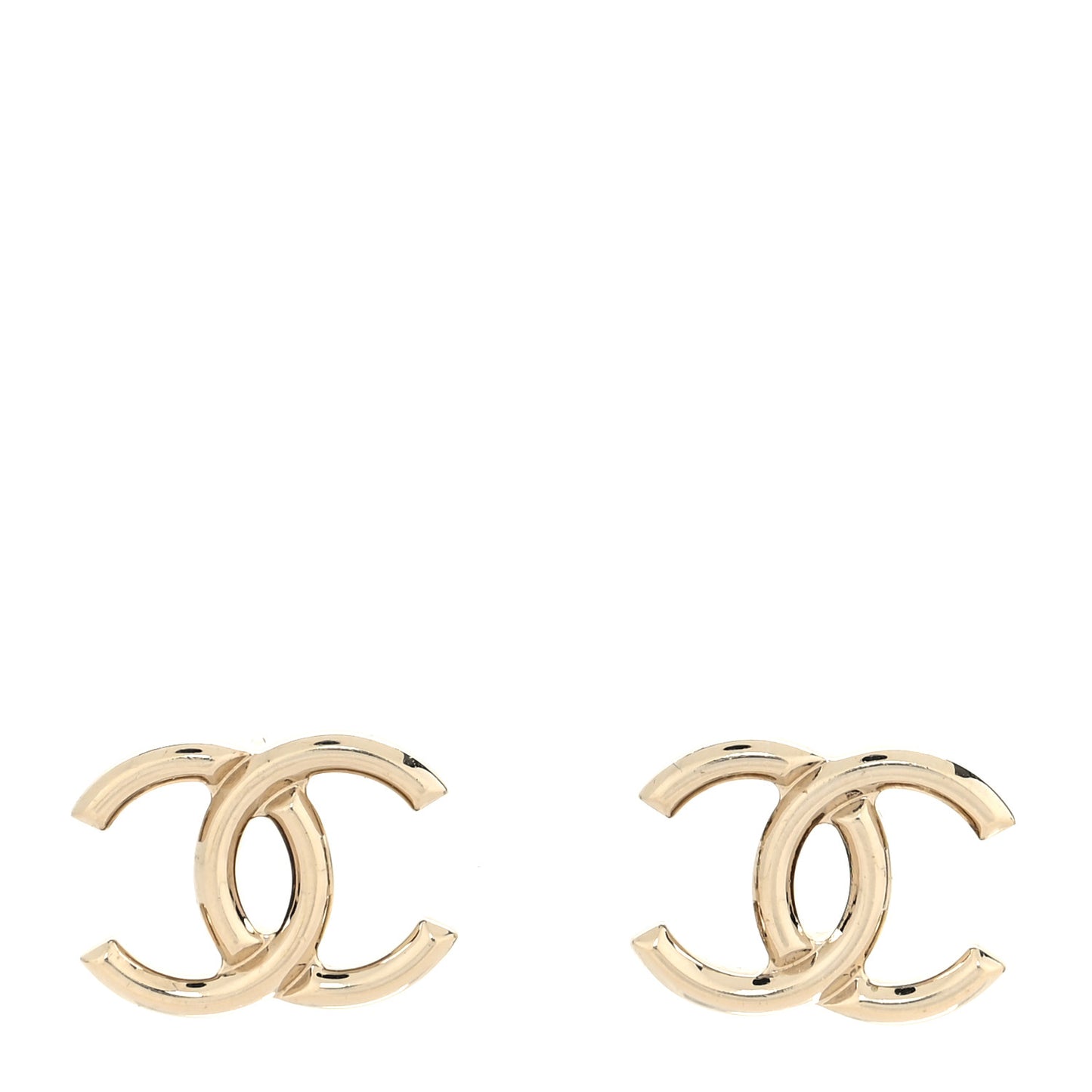 Metal CC Stud Earrings Gold