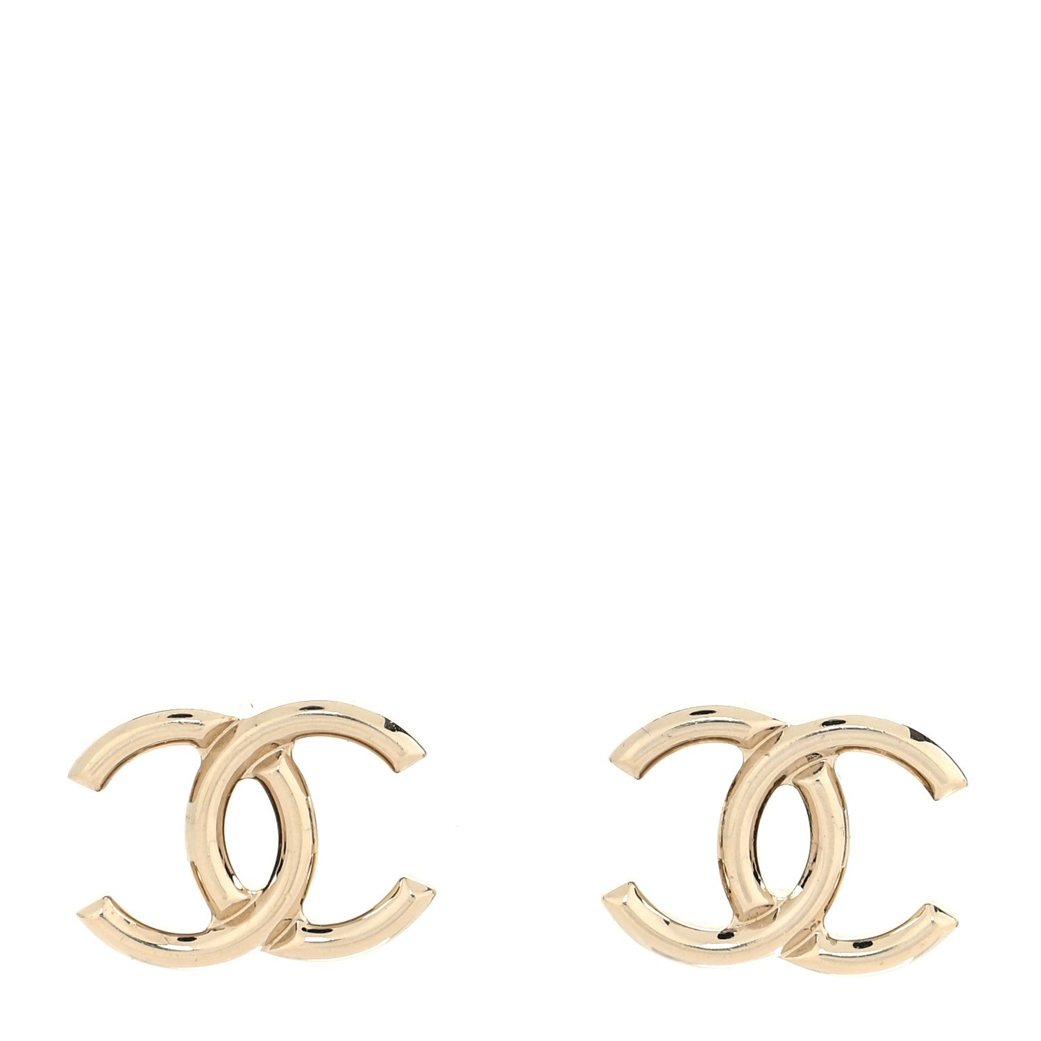 Chanel Metal CC Stud Earrings Gold 1 of 4
